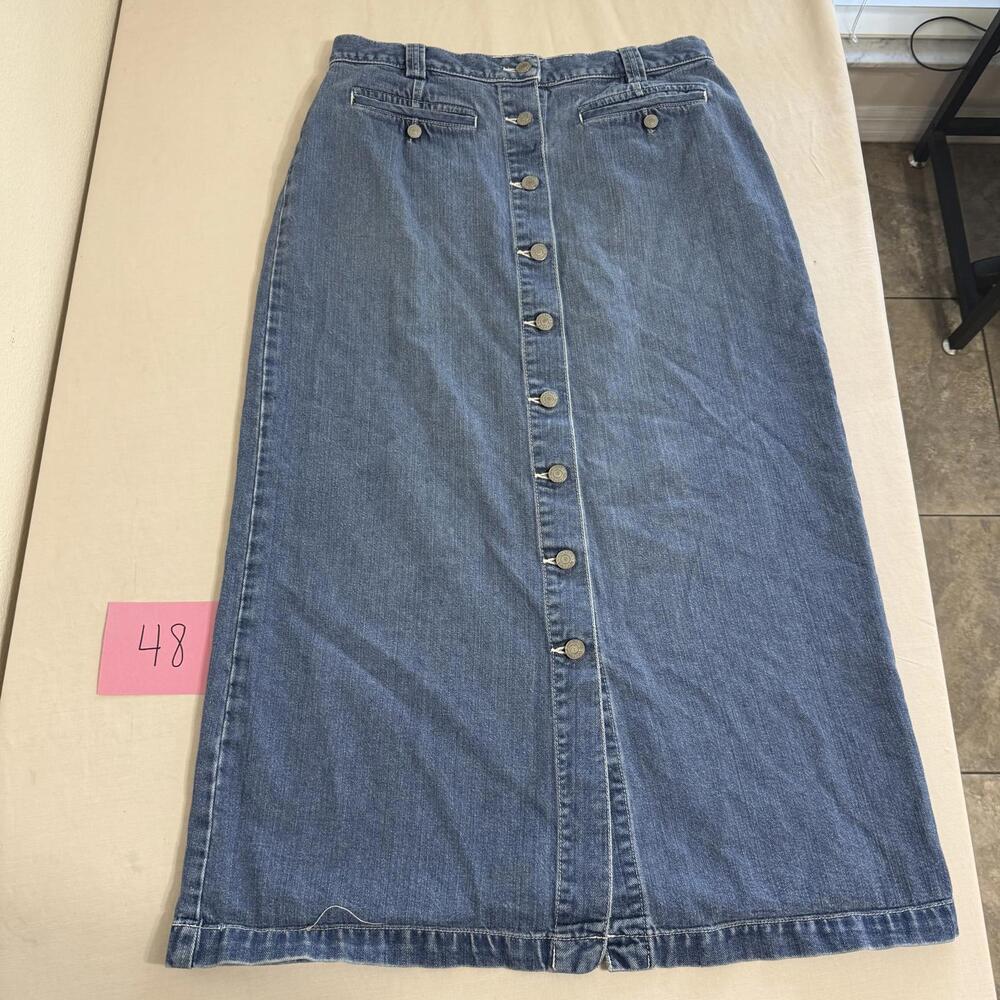 Dockers Women's Denim Button-Front Skirt Size 12